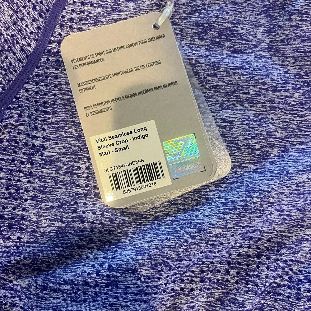Heather Purple Gymshark 2 piece cropped top leggings Activewear Set Small S - Picture 3 of 4